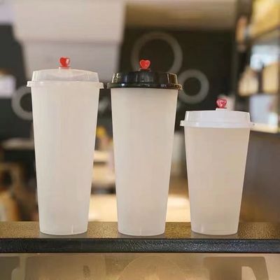 17OZ Clear  Round Plastic PP Cup with PP Lid Or PET Lid For Boba Tea