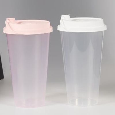 17OZ Clear  Round Plastic PP Cup with PP Lid Or PET Lid For Boba Tea
