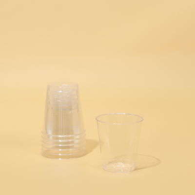 Durability 60ML Round PS Plastic Cups For Hot And Cold Beverages Withe Customized Logo