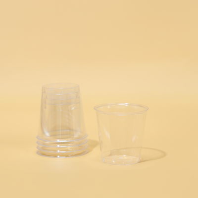 Transparent 3 Oz Clear Plastic Cups Round PS Cups For Juice Customized