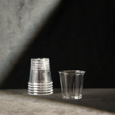 Round 90ML Transparent PS Plastic Cups for Hot And Cold Beverages With Custom Printed Logo