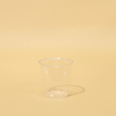 Round 90ML Transparent PS Plastic Cups for Hot And Cold Beverages With Custom Printed Logo