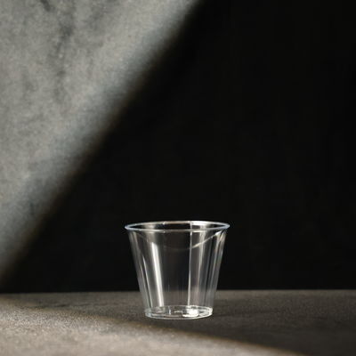 150 ml de tazas de plástico PS transparentes de la FDA con durabilidad certificadas por SGS para jugo