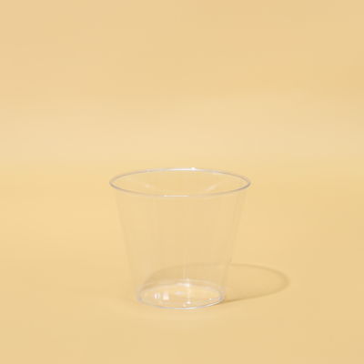 150 ml de tazas de plástico PS transparentes de la FDA con durabilidad certificadas por SGS para jugo
