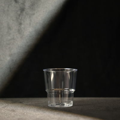 180ml Disposable Transparent Logo Printing PS Plastic Cups for Juice/Water