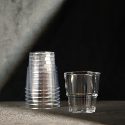 180ml Disposable Transparent Logo Printing PS Plastic Cups for Juice/Water