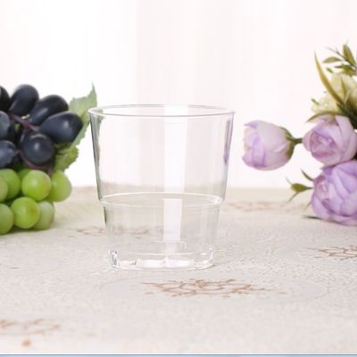 FDA 180ML كؤوس بلاستيكية مستديرة معتمدة من قبل SGS للماء والعصير في الحفلة