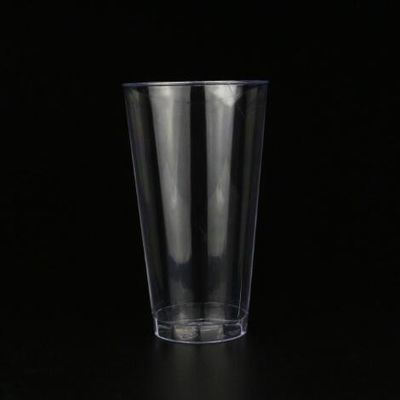 Crystal Clear PS Plastic Cups Disposable Tumbler With Customized Color For Juice