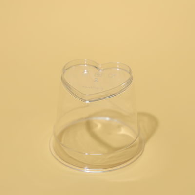4OZ Clear PS Plastic Cups Transparent Heart Shape PS Cup With Customized Logo