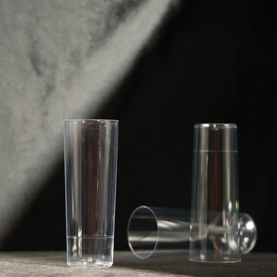 Cangkir plastik PS transparan sekali pakai 270ml Tumbler panjang dengan warna yang disesuaikan