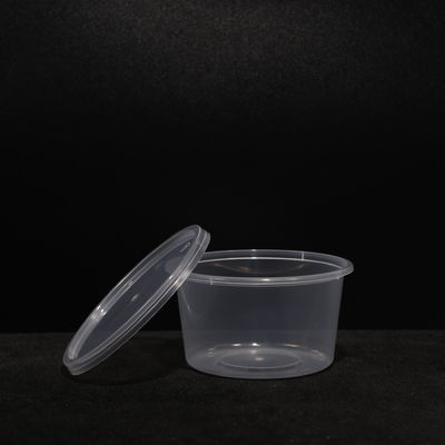 400ml Round Snap Lid Disposable PP Food Lunch Box For Fruit And Vegetable