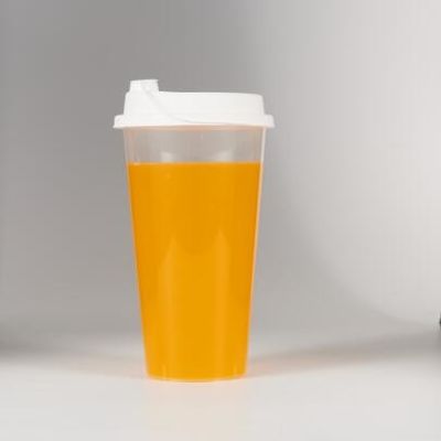 Round Plastic BPA Free PP Cups With Customizable Lids For Coffee And Boba Tea