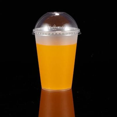 Round Plastic BPA Free PP Cups With Customizable Lids For Coffee And Boba Tea