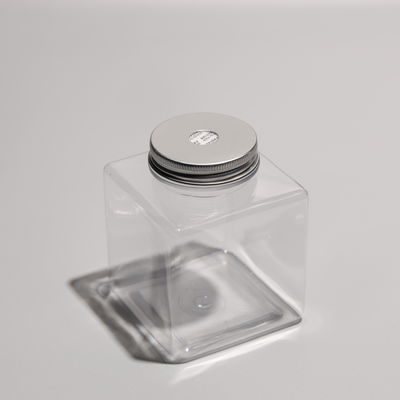 Square Plastic PET Bottle Juice Bottles Disposable Boba Tea Bottle With Reusable Aluminum Lid