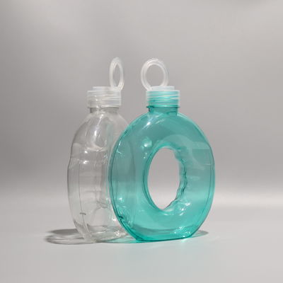 Transparent 500ml Clear Plastic PET Bottle With Customized In Aluminum/Plastic Caps