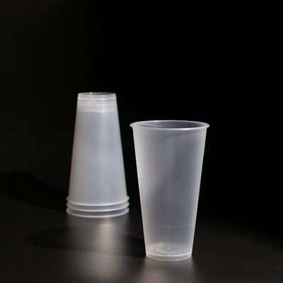 500ml BPA Free Plastic PP Cup With Flat / Dome Lid For Takeaway Juice And Boba Tea