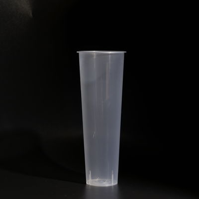 1000ML PP Plastic Cup With Flat / Dome Lid For Cold Drinks Boba Tea