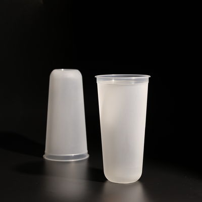 BPA Free Clear Or White Round Disposable PP Plastic Juice Cups With Flat  And Dome Lids