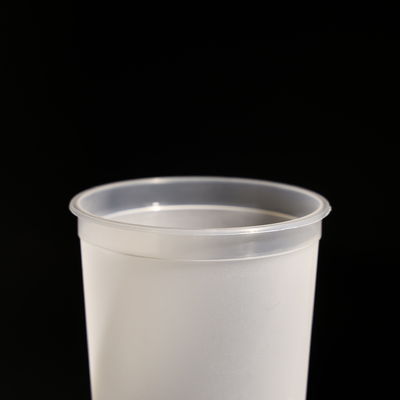 BPA Free Clear Or White Round Disposable PP Plastic Juice Cups With Flat  And Dome Lids