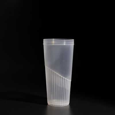 Customized Logo Design Clear Disposable PP Juice Cup With Flat Lid
