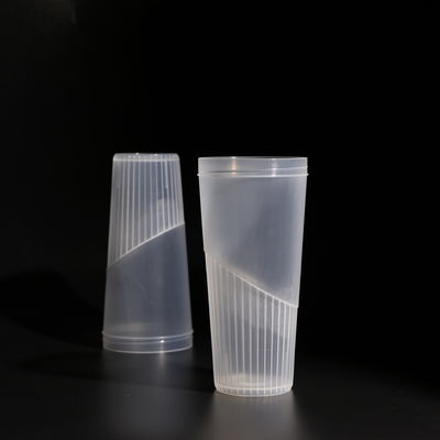 Crystal Clear Plastic PP Cup With Lids For Iced Beverage FDA Approved