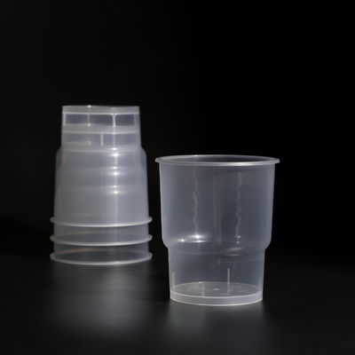 14OZ Transparent Plastic PP Juice Cups BPA Free Round With Flat / Dome Lid