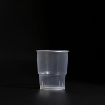 14OZ Transparent Plastic PP Juice Cups BPA Free Round With Flat / Dome Lid