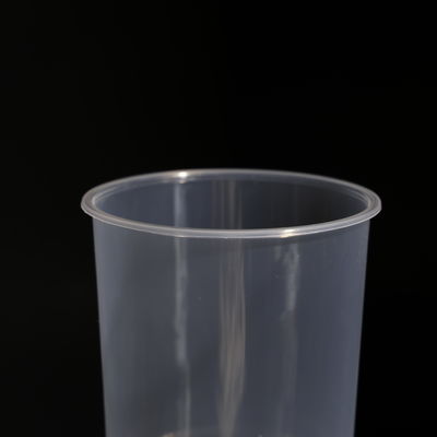 Round Disposable Plastic Drinking PP Cups Bpa Free With Lid For Boba Tea