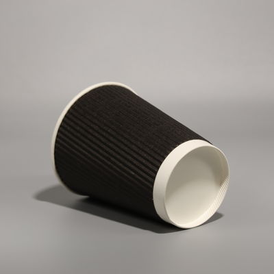 12OZ Disposable Paper Cup Single/Double Wall Paper Coffee Cups Customized With Snap On Lids
