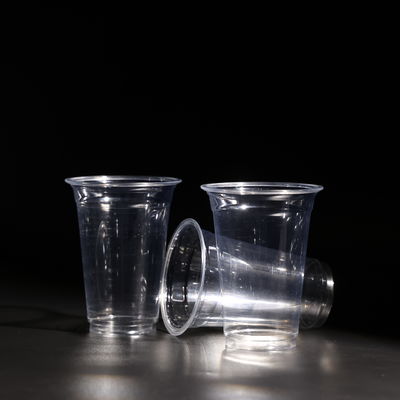 LOGO personalizzato Tazze PET usa e getta con cupola/coperchio piatto per succo freddo