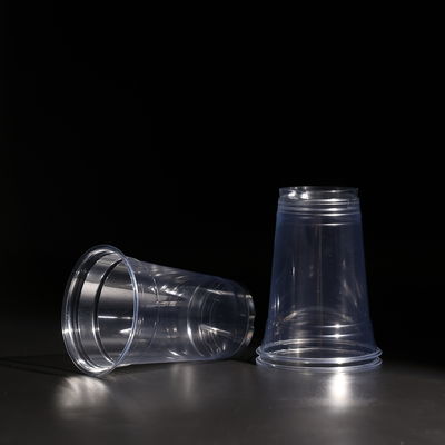 14 औंस बीपीए मुक्त पीईटी प्लास्टिक डिस्पोजेबल ड्रिंकिंग कप गुंबद/फ्लैट ढक्कन के साथ