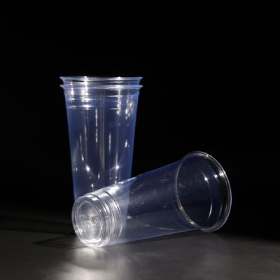 20 اونس فنجان پلاستيکي پيت قابل جمع و جور با کاپ براي قهوه سرد