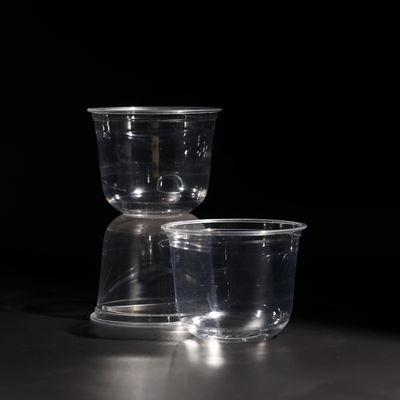 U Shape 12oz PET Plastic Clear Disposable Cup With Dome/Flat Lid