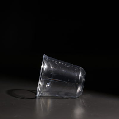 Cold Juice Plastic Disposable Cup 14oz PET Plastic Cup Dengan Tutup Logo Pribadi Ditcetak