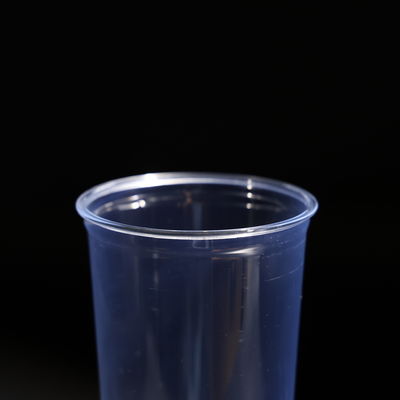 24OZ Plastik bening PET U berbentuk cangkir plastik cangkir yang dapat ditumpuk untuk minuman dingin
