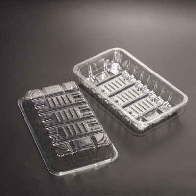 Clear Disposable Plastic Food Plate For Fresh Vegetable Packing Tray With Sealing