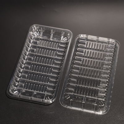 Takeaway Plastic Food Tray Rectangular Biodegradable Disposable Tray Customized Logo