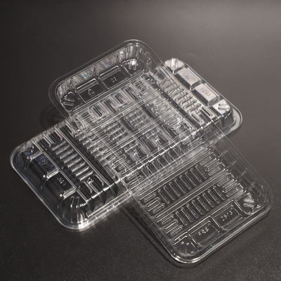 Takeaway Plastic Food Tray Rectangular Biodegradable Disposable Tray Customized Logo
