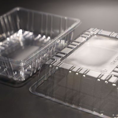 Customized Printed PET Plastic Rectangular Food Tray For Fresh Fruit