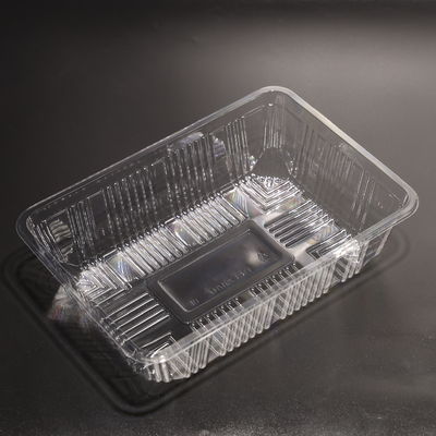 FDA Certified Rectangular Plastic PET Food Tray Plate With Customized Shape