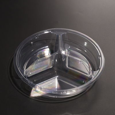 3 Compartment Eco Friendly PET Plastic Food Tray With Customized Color