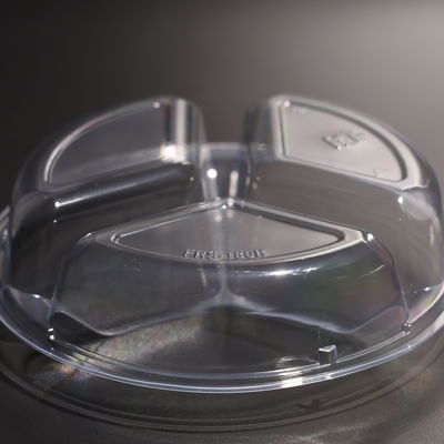 3 Compartment Eco Friendly PET Plastic Food Tray With Customized Color