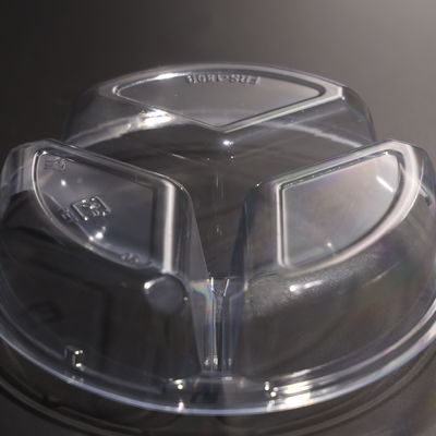 3-Compartment Round Stackable Plastic PET Tray For Different Cold Food