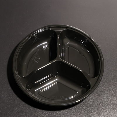 سینی مواد غذایی پلاستیکی یکبار مصرفی PET گرد قابل انباشت با رنگ سفارشی