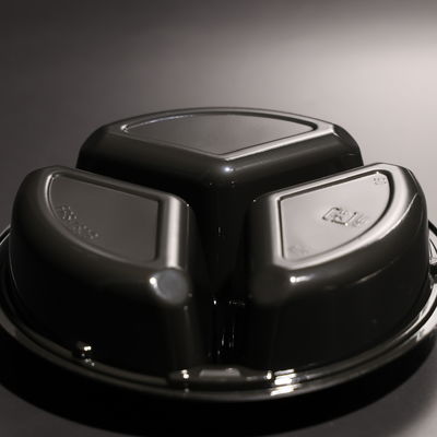 سینی مواد غذایی پلاستیکی یکبار مصرفی PET گرد قابل انباشت با رنگ سفارشی