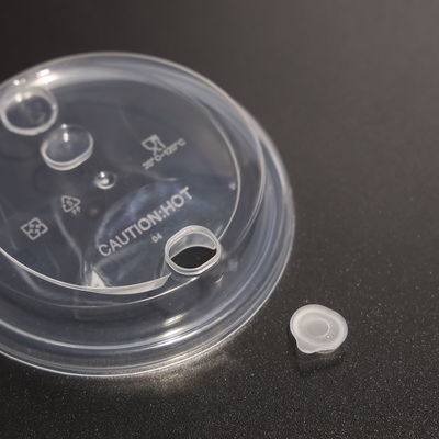 Tutup cangkir PP plastik tahan kebocoran dan tutup cangkir PET bebas BPA mudah minum tutup cangkir sekali pakai