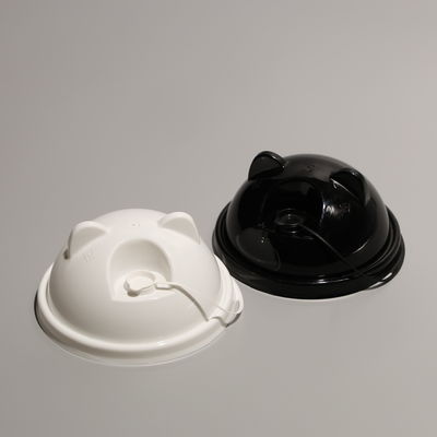 Round Plastic Cup Lid Transparent Screw On PP Cup Lid For Takeaway Juice Cup