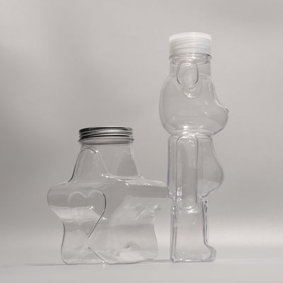 Clear Gloomy Shape  PET Bottle with Screw On Lid and Customized Logo