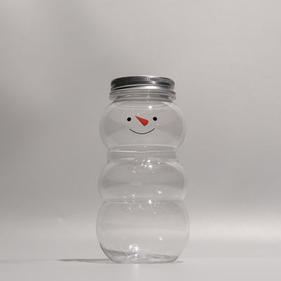 Snowman Eco Friendly PET Plastic Bottle With Customizable Caps For Beverage