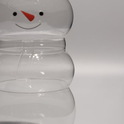 Snowman Eco Friendly PET Plastic Bottle With Customizable Caps For Beverage